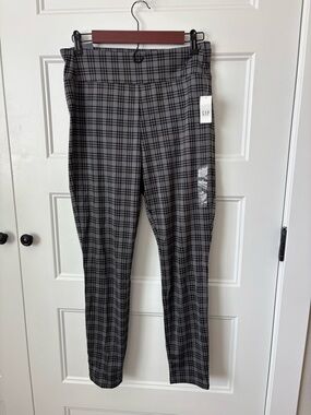 GAP Gray and Black Plaid Stretch Leggings